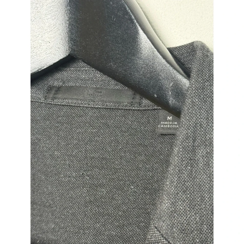 Uniqlo Mens Comfort Jacket Blazer Charcoal Gray Knit Jersey Size M 2-Button